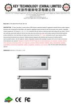 Wall-mount medical keyboard K-TEK-M400TP-KP-FN-BL-SDT-SS