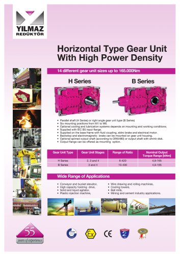 Horizontal Type Gear Unit With High Power Density