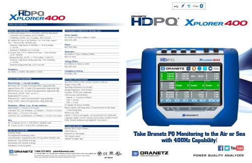 Dranetz HDPQ® Xplorer 400 Brochure