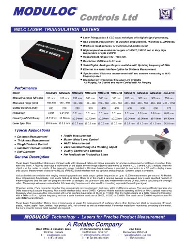 NMLC LASER TRIANGULATION METERS