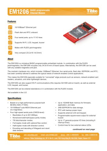    EM1206 BASIC-programmable  Ethernet Module