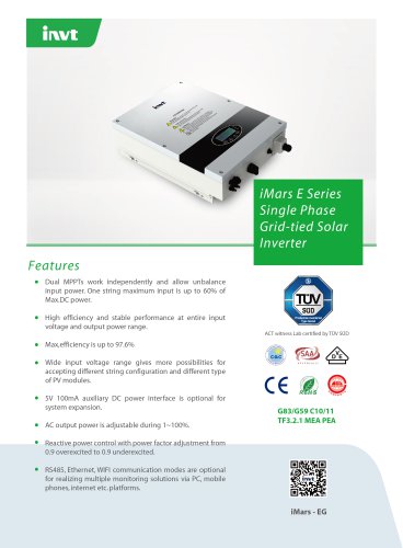 iMars E&B series grid-tied solar inverters product catalog