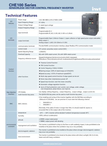 INVT CHE100 Series Sensorless Vector Control Inverter