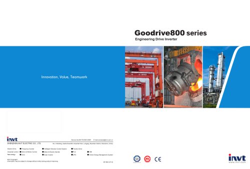 INVT GD800 Series Low&Medium Voltage Inverter Product Manual
