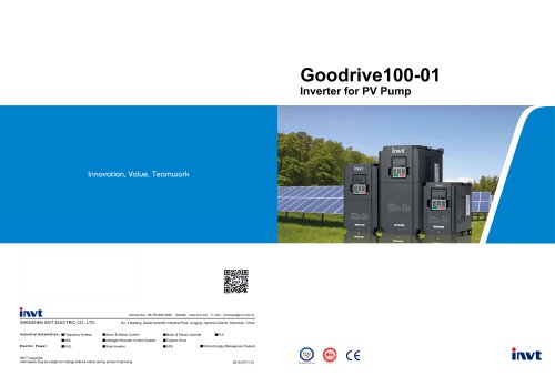 INVT Goodrive100-01 Variable Frequency Drive for PV Pump