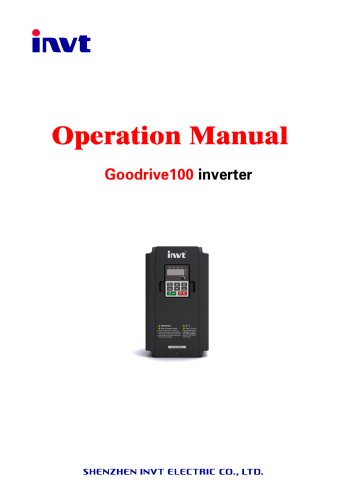 INVT Goodrive100 Series Economic Vector Control Inverter