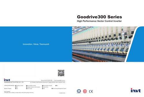 INVT Goodrive300 Series High Performance Vector Control Inverter Catalog_V3.0