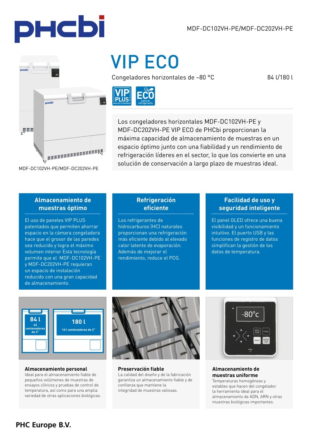 MDF-DC102VH-PE - VIP Chest Freezers (-86&deg;C) - PHC Europe B.V. / PHCbi