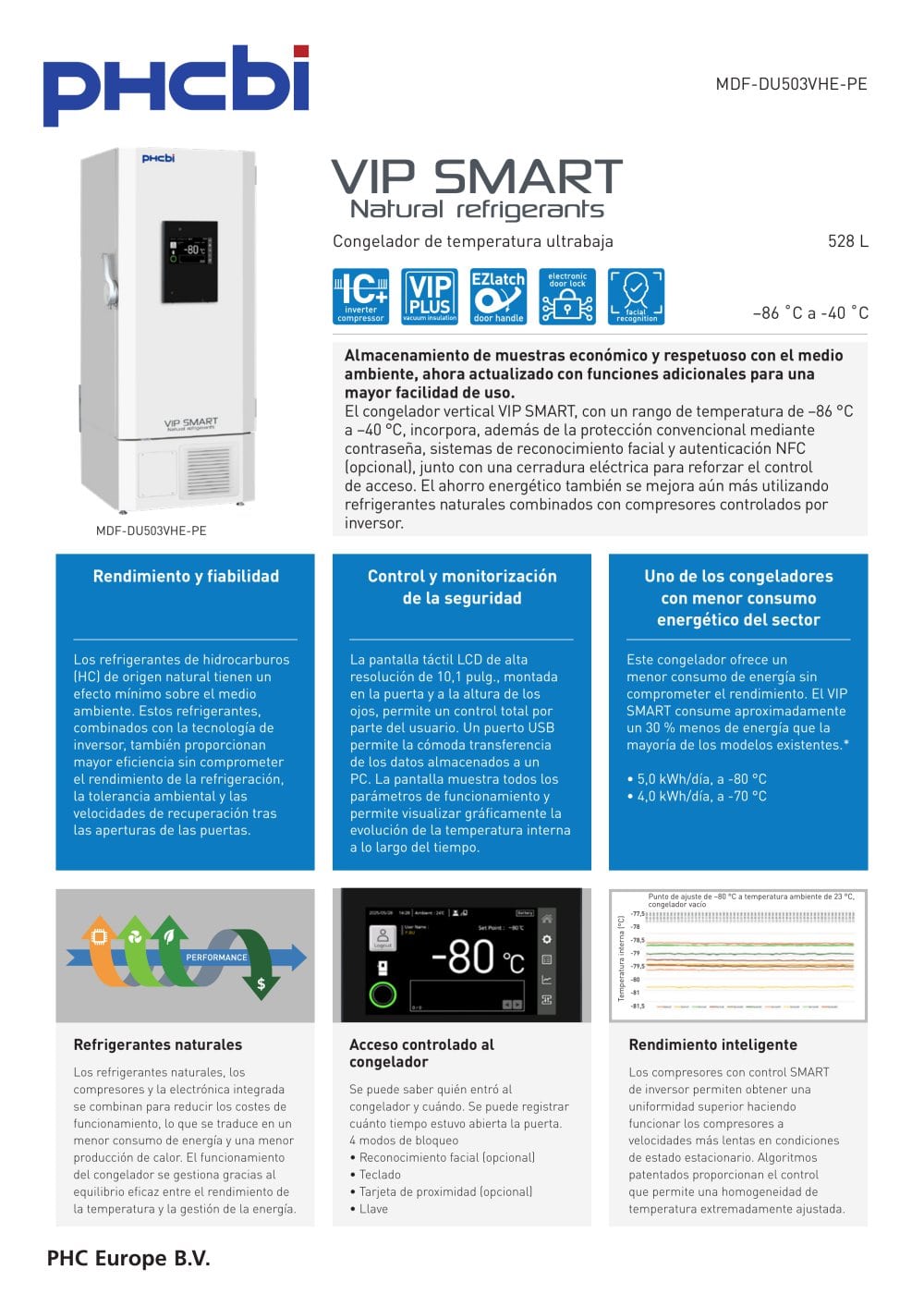MDF-DU503VHE-PE - Congeladores ULT VIP SMART (&ndash;86 &deg;C) - PHC Europe B.V. / PHCbi