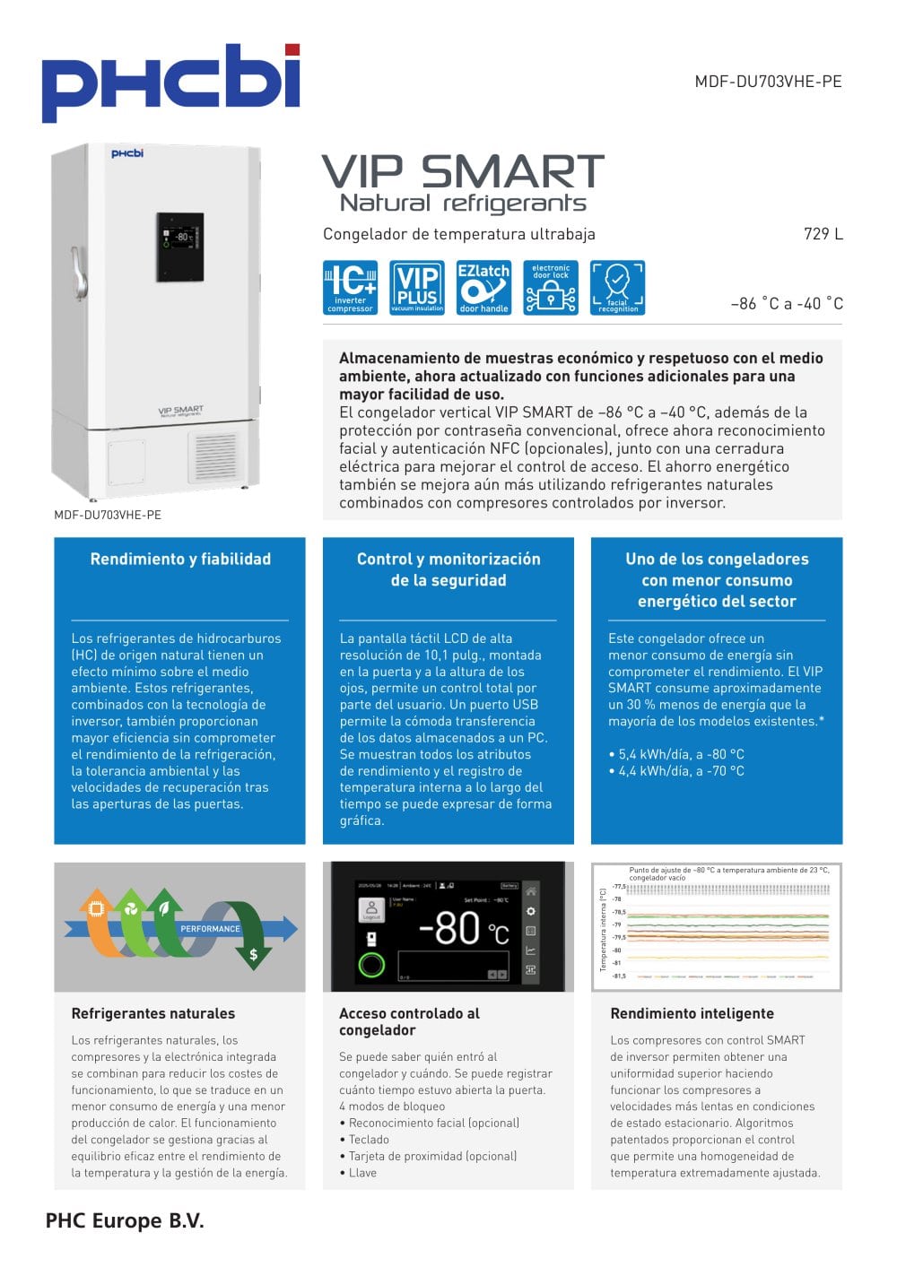 MDF-DU703VHE-PE - Congeladores ULT VIP ECO SMART (&ndash;86 &deg;C) - PHC Europe B.V. / PHCbi