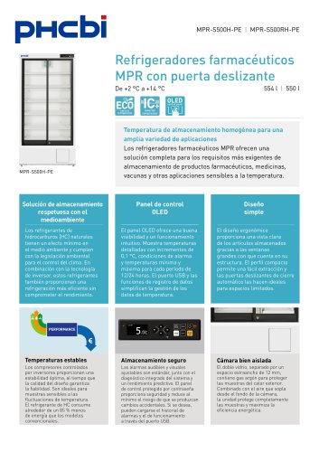 MPR-S500(R)H-PE - Refrigeradores farmacéuticos con puerta deslizante MPR