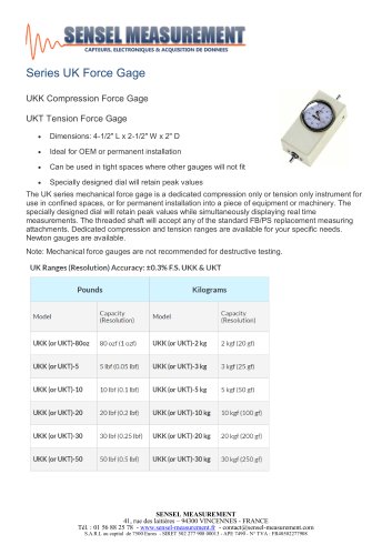 UK : Dynamometre compact mecanique a aiguille