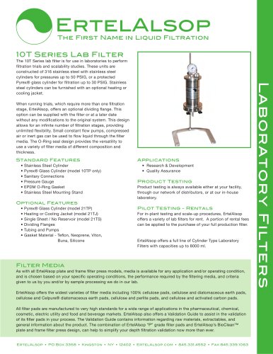 10T Lab Filter Tech Sheet