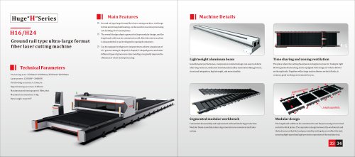 Gantry type ultra-large format fiber laser cutting machine H16 H24