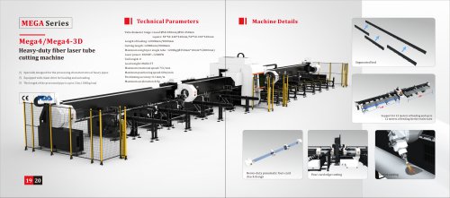 Heavy-duty fiber laser tubecutting machine Mega4 Mega4-3D