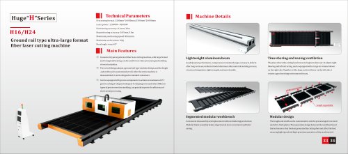 laser steel cutting machine with large format H16