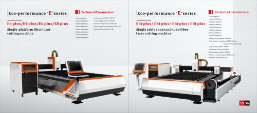 Single-platform fiber lasercutting machine  E3 plus E4 plus E6 plus E8 plus