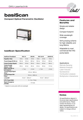 basiScan / Compact Optical Parametric Oscillator
