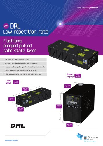 DRL (100-800 mJ) / Lamp pumped solid state laser