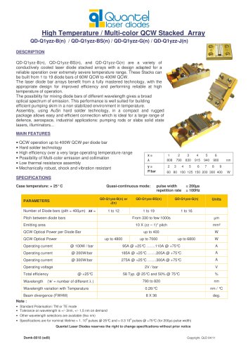 High Temperature / Multi-color QCW Stacked Array