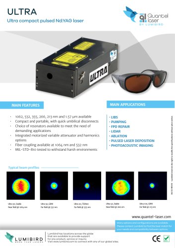 Ultra (50-100 mJ) / Lamp pumped solid state laser