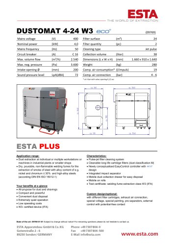 Datasheet DUSTOMAT 4-24 W3 ECO+