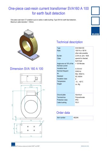 Current transformer for earthfault detection