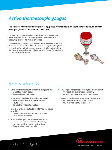 Active Thermocouple Gauges Datasheet