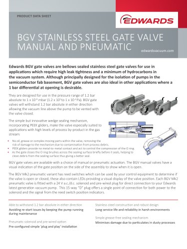 BGV STAINLESS STEEL GATE VALVE MANUAL AND PNEUMATIC