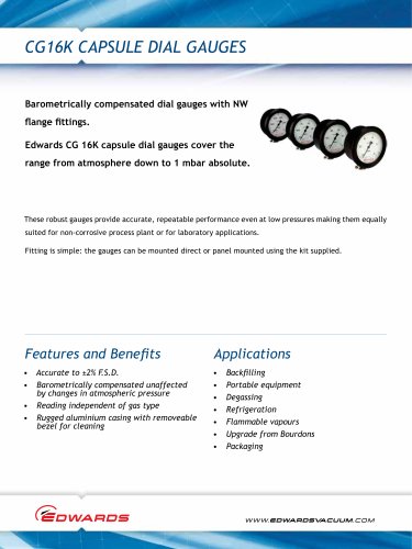 CG16K Capsule Dial Gauges