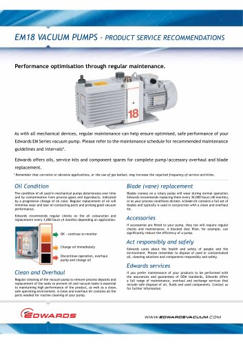 EM18 Vacuum Pumps Datasheet