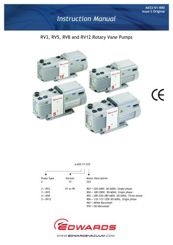 RV Rotary vane pump manual