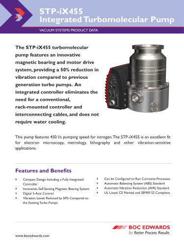 STP-iX455 Turbomolecular vacuum pump datasheet