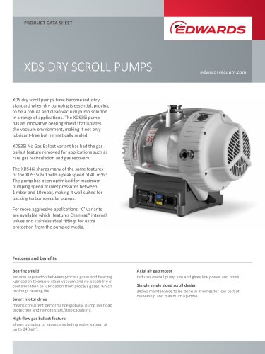 XDS DRY SCROLL PUMPS