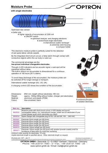 Moisture Probe - Single electrode