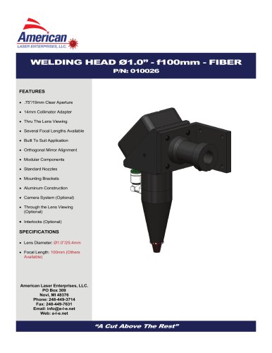 WELDING HEAD Ø1.0" - f100mm - FIBER