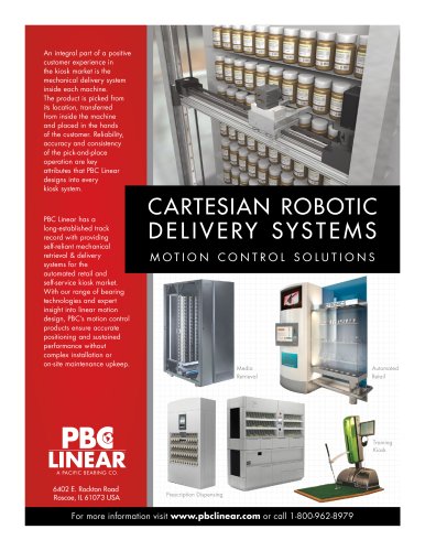 Cartesian Robotic Assemblies and Components for Kiosk Market