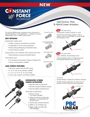 Constant Force Technology Introduction Sheet