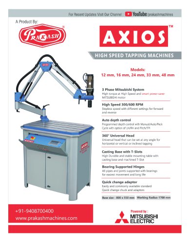 AXIOS Swing-Arm Tapping Machine Features Catalog