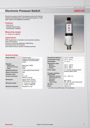 Electronic Pressure Switch UDS1V2