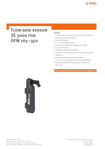 Flow data sensor ZE3000