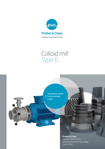 Colloid mill Type E