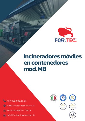 Incineradores móviles en contenedores mod. MB