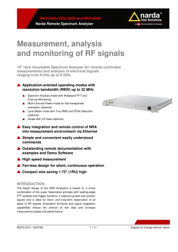 Analyzer for the satellite communications range, 5 MHz ? 2.5 GHz