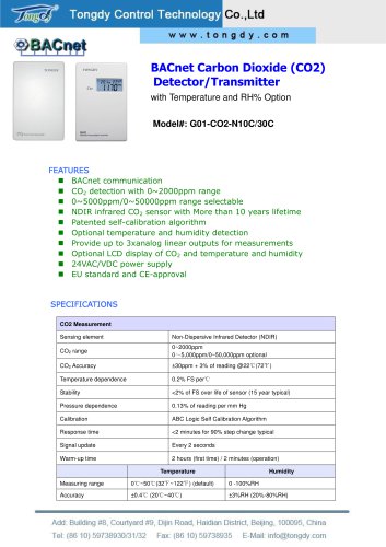 BacNet CO2 Transmitter