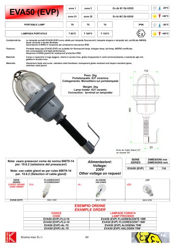 PORTABLE LAMP EVA50(EVP) Exd IIC ALUMINIUM