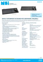 Backlit waterproof keyboard with E38 ergonomic trackball - Panel mount