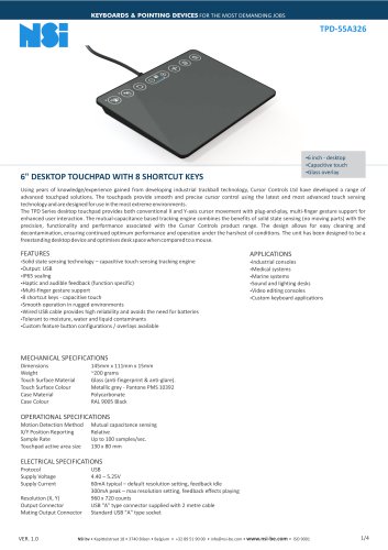 Industrial 6 inch desktop touchpad
