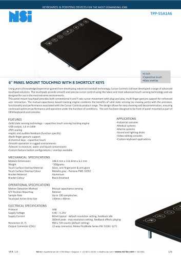 Industrial 6 inch panel mount touchpad