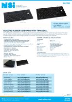 Silicone rubber keyboard with trackball - Panel mount